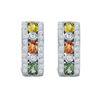 Image 2 : 14KT White Gold 1.79ctw Multi Color Sapphire and Diamond Earrings