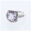 14KT White Gold 5.03ct Amethyst and Diamond Ring