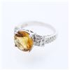 18KT White Gold 3.38ct Citrine and Diamond Ring