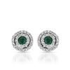 14KT White Gold 0.24ctw Emerald and Diamond Earrings
