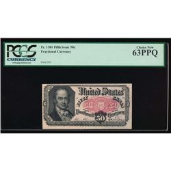 50 Cent Fifth Issue Fractional Note PCGS 63PPQ No Serial Number