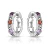 14KT White Gold 1.52ctw Multi Color Sapphire Earrings