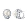 14KT White Gold 17.96ctw Pearl and Diamond Earrings