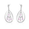14KT White Gold 0.91ctw Pink Sapphire and Diamond Earrings