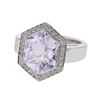 14KT White Gold 5.29ct Amethyst and Diamond Ring