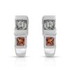 14KT White Gold 1.00ctw Multi Color Sapphire and Diamond Earrings