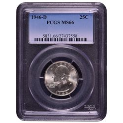 1946-D Washington Quarter Coin PCGS MS66