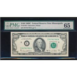 1969C $100 Minneapolis Federal Reserve Note PMG 65