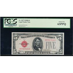 1928B $5 Legal Tender Note PCGS 63PPQ