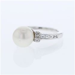 18KT White Gold 6.45ct Pearl and Diamond Ring