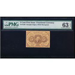 5 Cent First Issue Fractional Note PMG 63EPQ