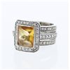 14KT White Gold 3.03ct Citrine and Diamond Ring