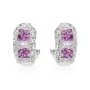 18KT White Gold 1.35ctw Sapphire and Diamond Earrings