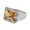 14KT White Gold 5.20ct Citrine and Diamond Ring