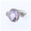 14KT White Gold 4.98ct Amethyst and Diamond Ring