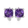 14KT White Gold 14.81ctw Amethyst and Diamond Earrings