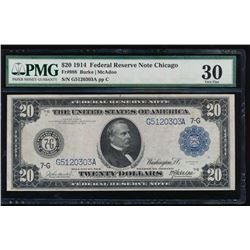 1914 $20 Chicago Federal Reserve Note PMG 30