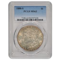 1888-S $1 Morgan Silver Dollar Coin PCGS MS63