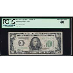 1934A $500 New York Federal Reserve Note PCGS 40