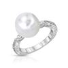 14KT White Gold 8.60ct Pearl and Diamond Ring