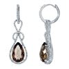 14KT White Gold 7.08ctw Smokey Topaz and Diamond Earrings