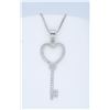 Image 1 : Sterling Silver Cubic Zirconia Pendant with Chain