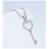 Image 3 : Sterling Silver Cubic Zirconia Pendant with Chain