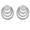 Image 1 : 14KT White Gold 16.08ctw Pearl and Diamond Earrings