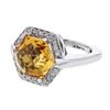 Image 1 : 14KT White Gold 5.78ct Citrine and Diamond Ring