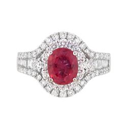 18KT White Gold 1.64ct GIA Cert Pink Sapphire and Diamond Ring