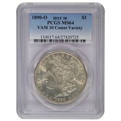 1890-O $1 Morgan Silver Dollar Coin PCGS MS64 VAM 10