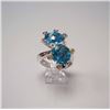 Image 1 : 14KT White Gold 11.51ctw Blue Topaz and Diamond Ring