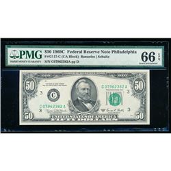 1969C $50 Philadelphia Federal Reserve Note PMG 66EPQ