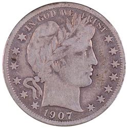 1907-D Barber Half Dollar Coin