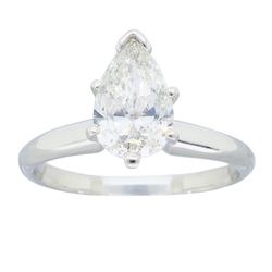 Platinum 1.06ct Pear Shaped Diamond Ring