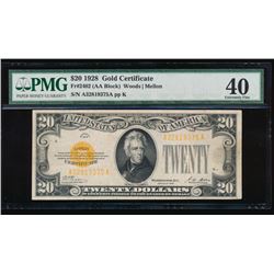 1928 $20 Gold Certificate PMG 40