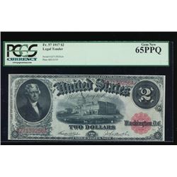 1917 $2 Large Legal Tender Note PCGS 65PPQ