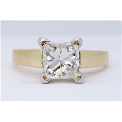 14KT Yellow Gold 1.02ct Princess Cut Diamond Ring