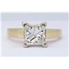 Image 1 : 14KT Yellow Gold 1.02ct Princess Cut Diamond Ring