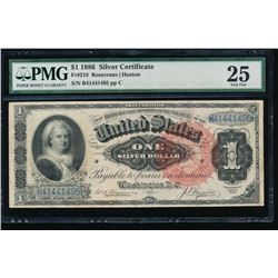 1866 $1 Martha Washington Silver Certificate PMG 25