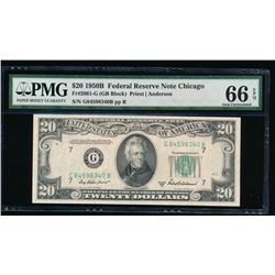 1950B $20 Chicago Federal Reserve Note PMG 66EPQ