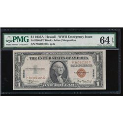 1935A $1 Hawaii WWII Emergency Silver Certificate PMG 64EPQ