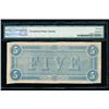 Image 2 : 1864 $5 Confederate States of America Note PMG 58EPQ