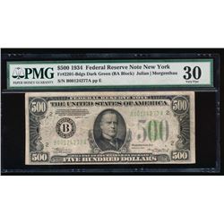 1934 $500 New York Federal Reserve Note PMG 30