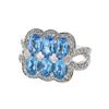 14KT White Gold 3.24ctw Blue Topaz and Diamond Ring