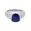 18KT White Gold 2.92ct GIA Cert Blue Sapphire and Diamond Ring