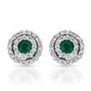 14KT White Gold 0.24ctw Emerald and Diamond Earrings