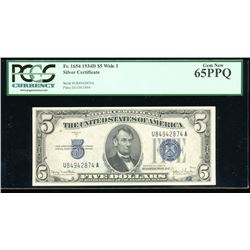 1934D $5 Silver Certificate PCGS 65PPQ