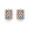 Image 1 : 14KT White Gold 10.01ctw Multi Color Sapphire and Diamond Earrings