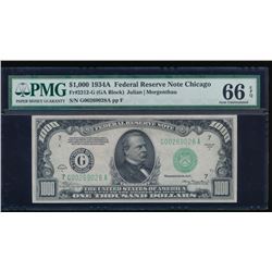 1934A $1000 Chicago Federal Reserve Note PMG 66EPQ